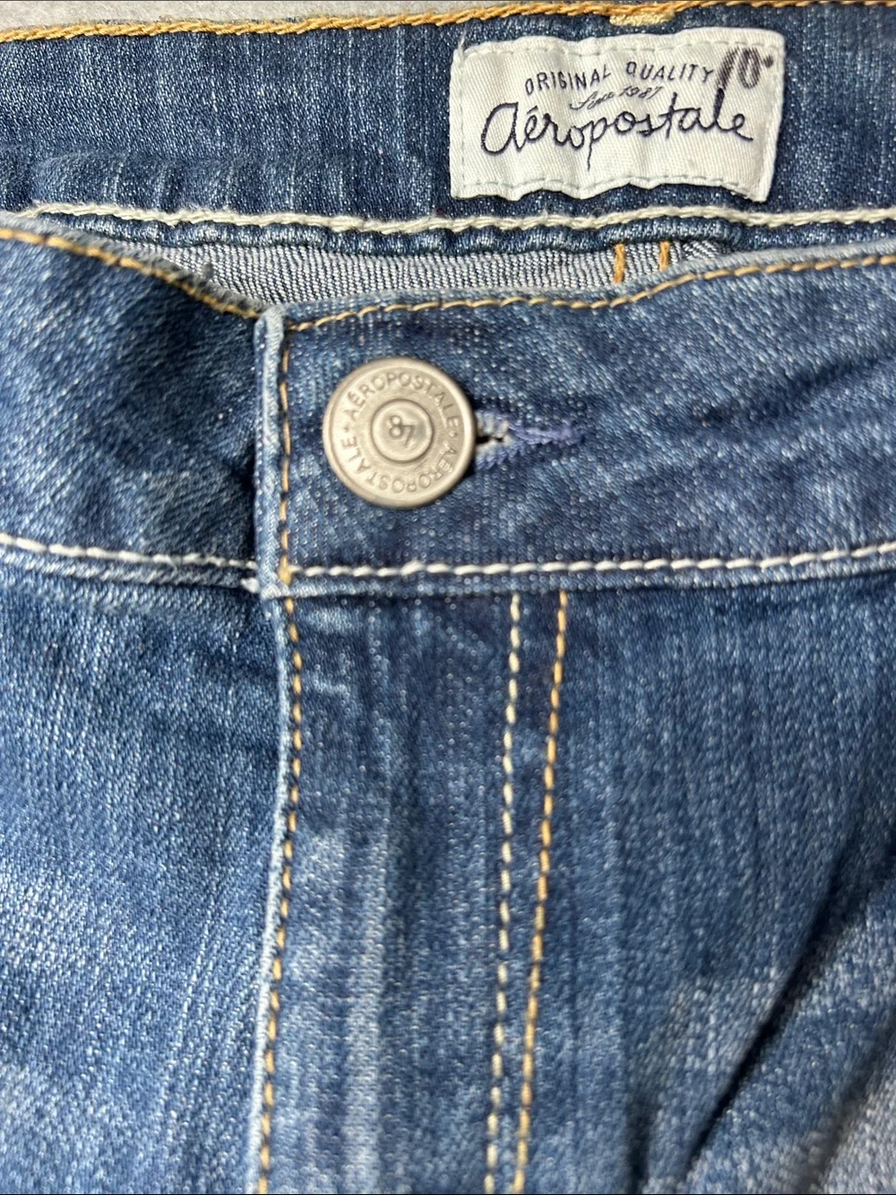 Aeropostale‎ Women's Blue Skinny Jeans with Distressed Details